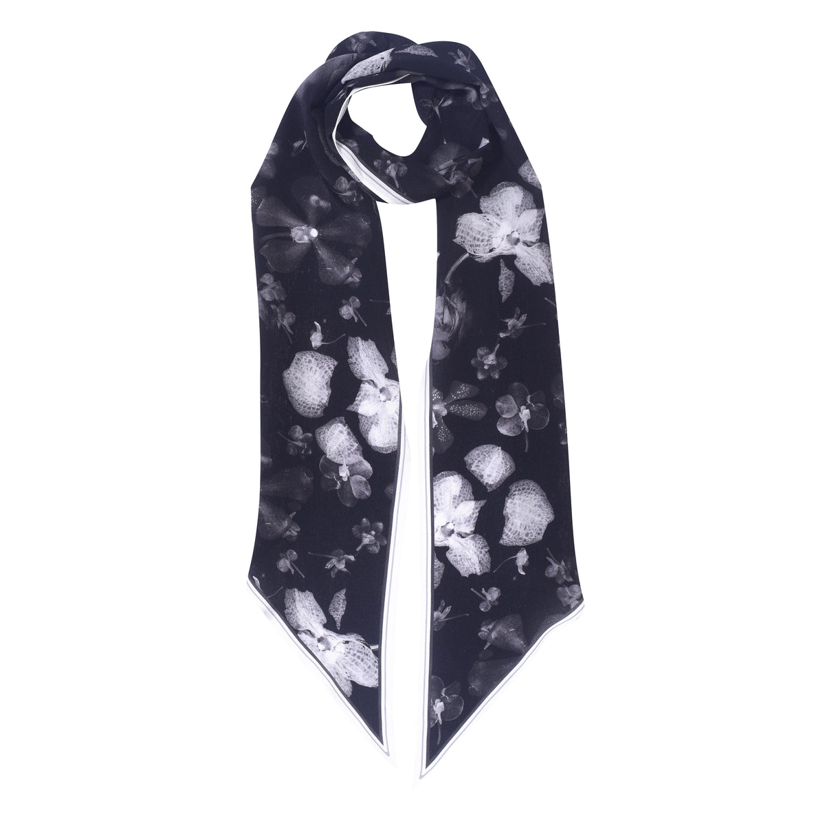 FROST BLACK LONG SKINNY SCARF