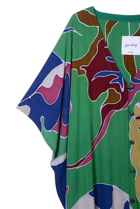 Mara Batik Kaftan Bright Green