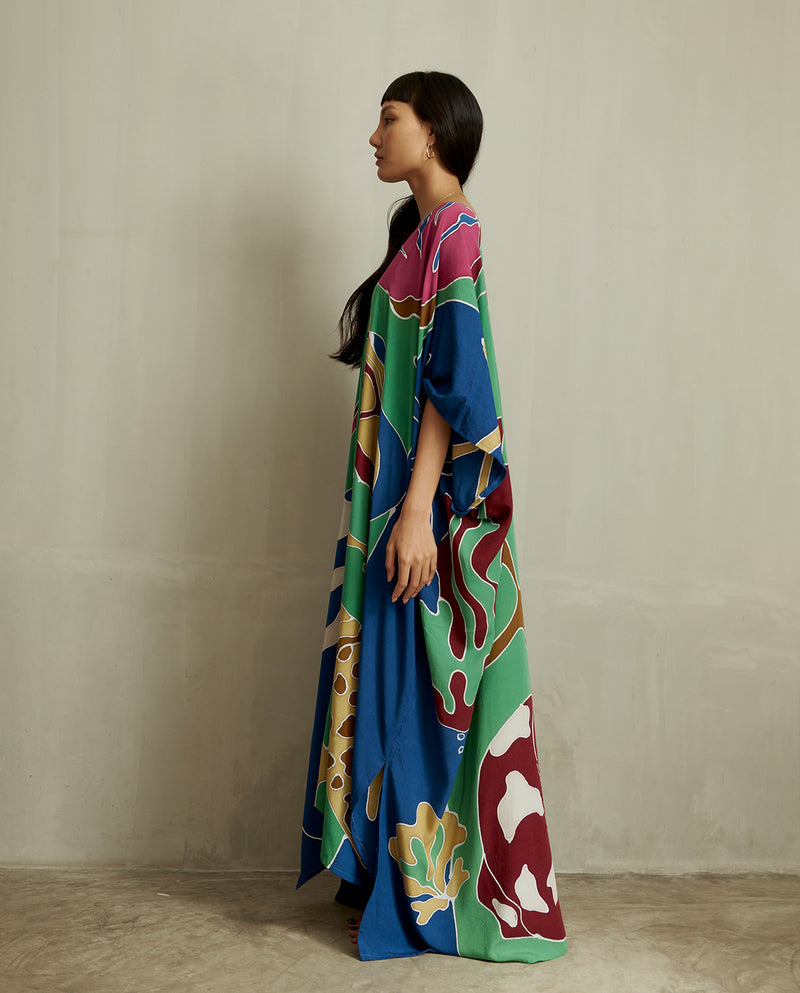 Mara Batik Kaftan Bright Green