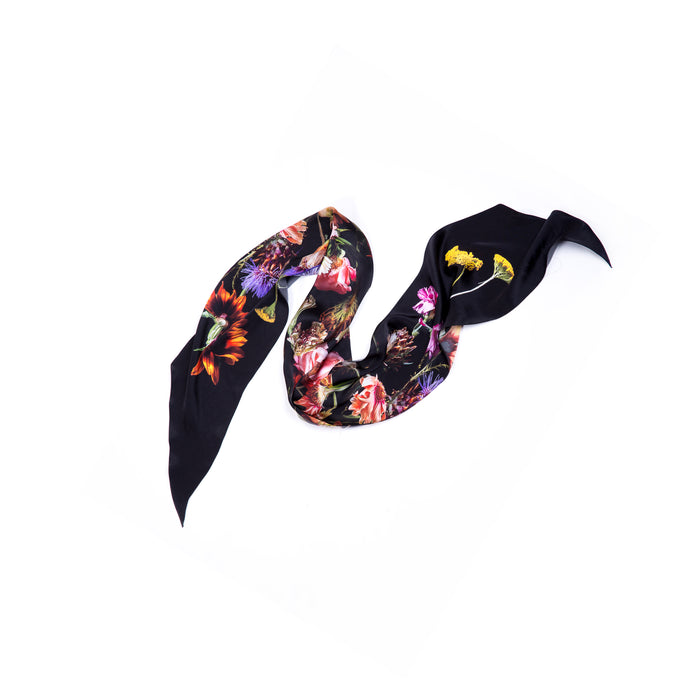 FLOWER CROP LONG SILK SCARF
